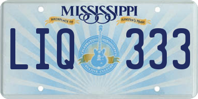 MS license plate LIQ333