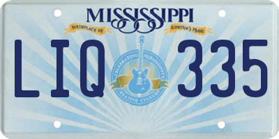 MS license plate LIQ335