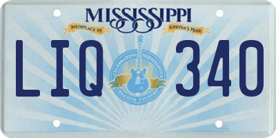 MS license plate LIQ340