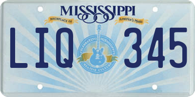 MS license plate LIQ345