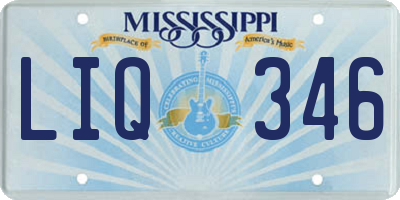 MS license plate LIQ346