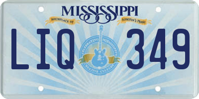 MS license plate LIQ349