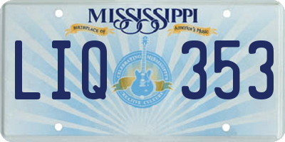 MS license plate LIQ353