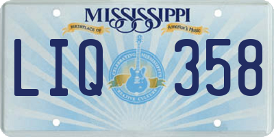 MS license plate LIQ358