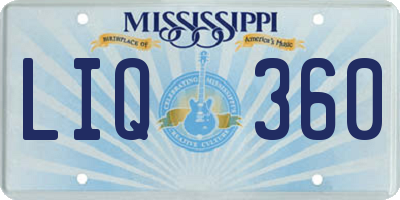 MS license plate LIQ360