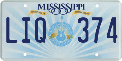 MS license plate LIQ374
