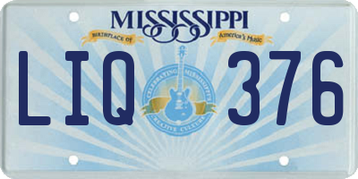 MS license plate LIQ376