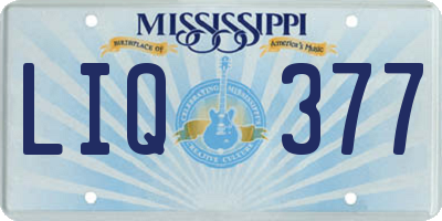 MS license plate LIQ377