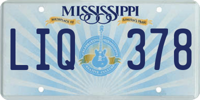 MS license plate LIQ378