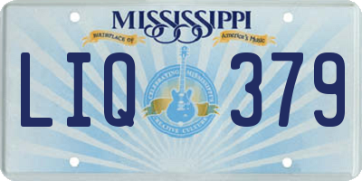 MS license plate LIQ379