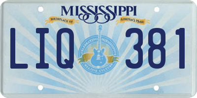 MS license plate LIQ381