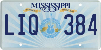MS license plate LIQ384