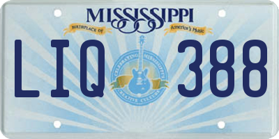 MS license plate LIQ388