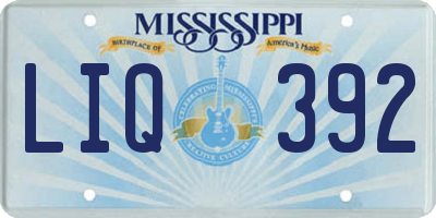 MS license plate LIQ392