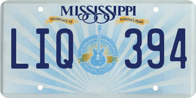 MS license plate LIQ394