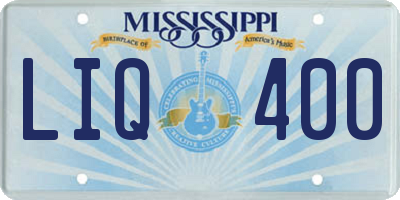 MS license plate LIQ400