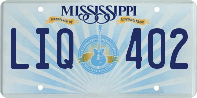 MS license plate LIQ402