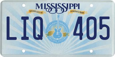 MS license plate LIQ405