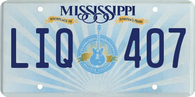 MS license plate LIQ407