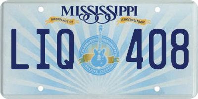 MS license plate LIQ408
