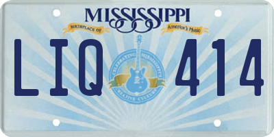 MS license plate LIQ414