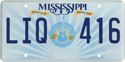 MS license plate LIQ416