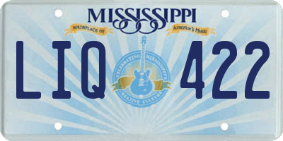 MS license plate LIQ422