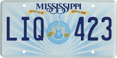 MS license plate LIQ423