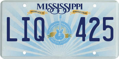 MS license plate LIQ425