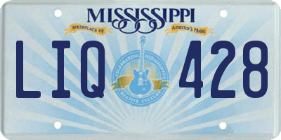 MS license plate LIQ428
