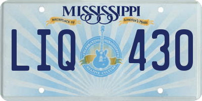 MS license plate LIQ430