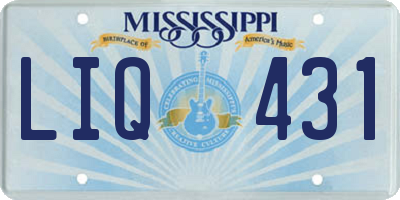 MS license plate LIQ431