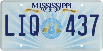 MS license plate LIQ437