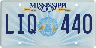MS license plate LIQ440
