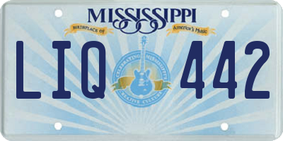 MS license plate LIQ442