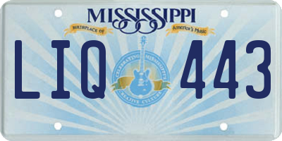 MS license plate LIQ443