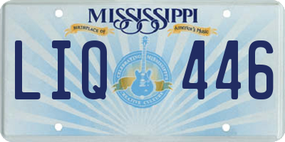 MS license plate LIQ446