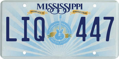 MS license plate LIQ447