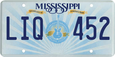 MS license plate LIQ452