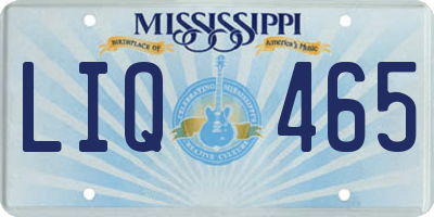 MS license plate LIQ465