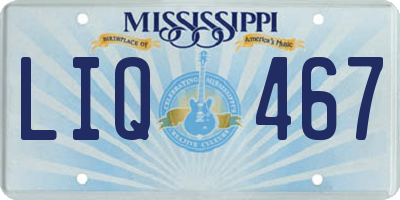 MS license plate LIQ467