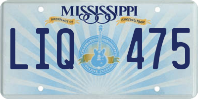 MS license plate LIQ475