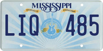 MS license plate LIQ485