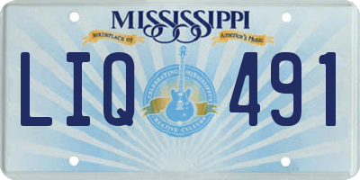 MS license plate LIQ491