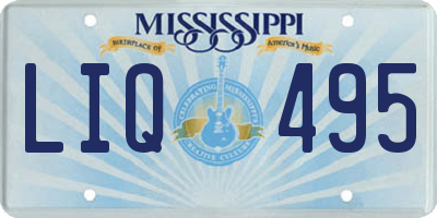 MS license plate LIQ495