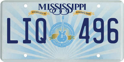 MS license plate LIQ496
