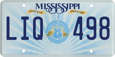 MS license plate LIQ498