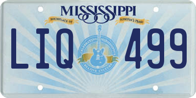 MS license plate LIQ499