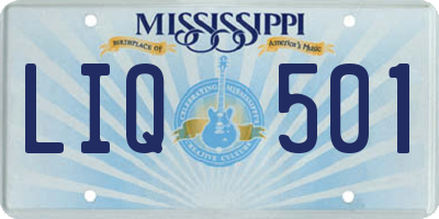 MS license plate LIQ501