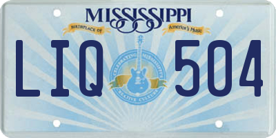 MS license plate LIQ504